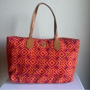 TORY BURCH Geometric Emerson Leather Tote Fleming Marion Shoulder Bag Laptop